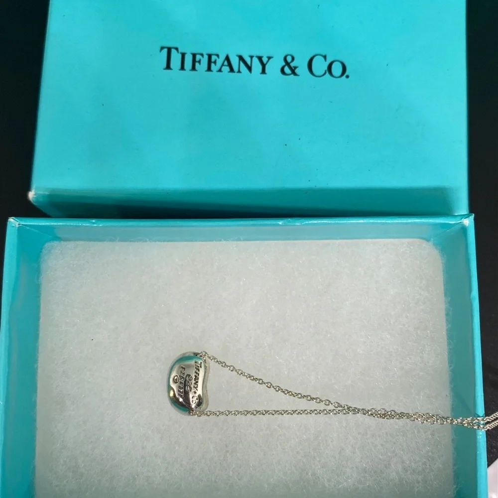 Vintage Tiffany & Co. Elsa Peretti Mini Bean Necklace 11mm Sterling Silver 16” - Picture 6 of 6